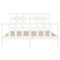 vidaXL Estructura de cama con cabecero madera maciza blanco 160x200 cm vidaXL Estructura de cama con cabecero madera maciza blanco 160x200 cm