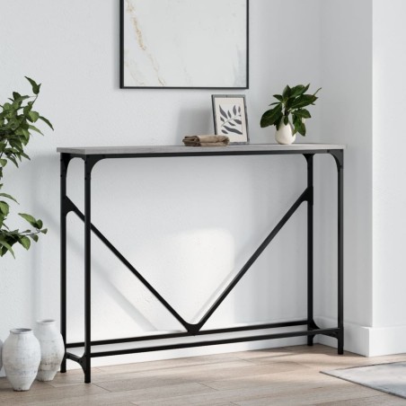 vidaXL Mesa consola madera de ingeniería gris Sonoma 102x22,5x75 cm