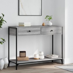 vidaXL Mesa consola madera de ingeniería gris Sonoma 100x34,5x75 cm