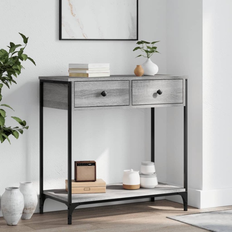 vidaXL Mesa consola madera de ingeniería gris Sonoma 75x34,5x75 cm vidaXL Mesa consola madera de ingeniería gris Sonoma 75x34,5x75 cm