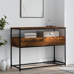 vidaXL Mesa consola madera de ingeniería roble ahumado 100x40x75 cm