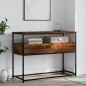 vidaXL Mesa consola madera de ingeniería roble ahumado 100x40x75 cm