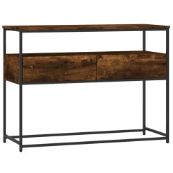 vidaXL Mesa consola madera de ingeniería roble ahumado 100x40x75 cm