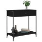 vidaXL Mesa consola madera de ingeniería negro 75x34,5x75 cm