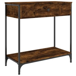 vidaXL Mesa consola madera de ingeniería roble ahumado 75x34,5x75 cm