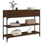 vidaXL Mesa consola madera de ingeniería marrón roble 100x25x75 cm vidaXL Mesa consola madera de ingeniería marrón roble 100x25x75 cm