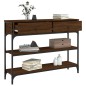vidaXL Mesa consola madera de ingeniería marrón roble 100x25x75 cm vidaXL Mesa consola madera de ingeniería marrón roble 100x25x75 cm