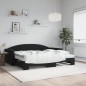 vidaXL Sofá cama nido con colchón terciopelo negro 90x200 cm vidaXL Sofá cama nido con colchón terciopelo negro 90x200 cm