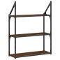vidaXL Estantería de pared madera ingeniería marrón roble 60x21x78,5cm vidaXL Estantería de pared madera ingeniería marrón roble 60x21x78,5cm