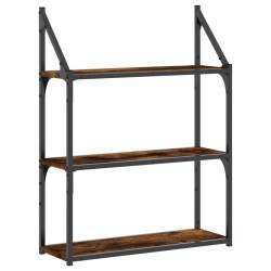 vidaXL Estantería pared madera ingeniería roble ahumado 60x21x78,5 cm