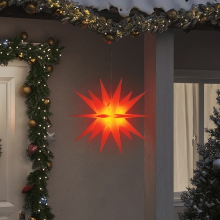 vidaXL Lámparas de Navidad LED plegables 3 unidades rojo 57 cm