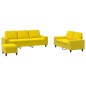 vidaXL Juego de sofás 3 piezas tela amarillo claro vidaXL Juego de sofás 3 piezas tela amarillo claro