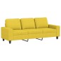 vidaXL Juego de sofás 3 piezas tela amarillo claro vidaXL Juego de sofás 3 piezas tela amarillo claro