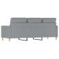 vidaXL Sofá de 3 plazas de tela gris claro 180 cm vidaXL Sofá de 3 plazas de tela gris claro 180 cm