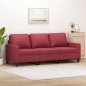 vidaXL Sofá de 3 plazas de cuero sintético rojo vino 180 cm vidaXL Sofá de 3 plazas de cuero sintético rojo vino 180 cm