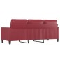 vidaXL Sofá de 3 plazas de cuero sintético rojo vino 180 cm vidaXL Sofá de 3 plazas de cuero sintético rojo vino 180 cm