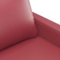 vidaXL Sofá de 3 plazas de cuero sintético rojo vino 180 cm vidaXL Sofá de 3 plazas de cuero sintético rojo vino 180 cm