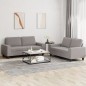 vidaXL Juego de sofás 2 piezas tela gris taupe vidaXL Juego de sofás 2 piezas tela gris taupe
