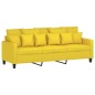 vidaXL Juego de sofás con cojines 2 piezas tela amarillo claro vidaXL Juego de sofás con cojines 2 piezas tela amarillo claro