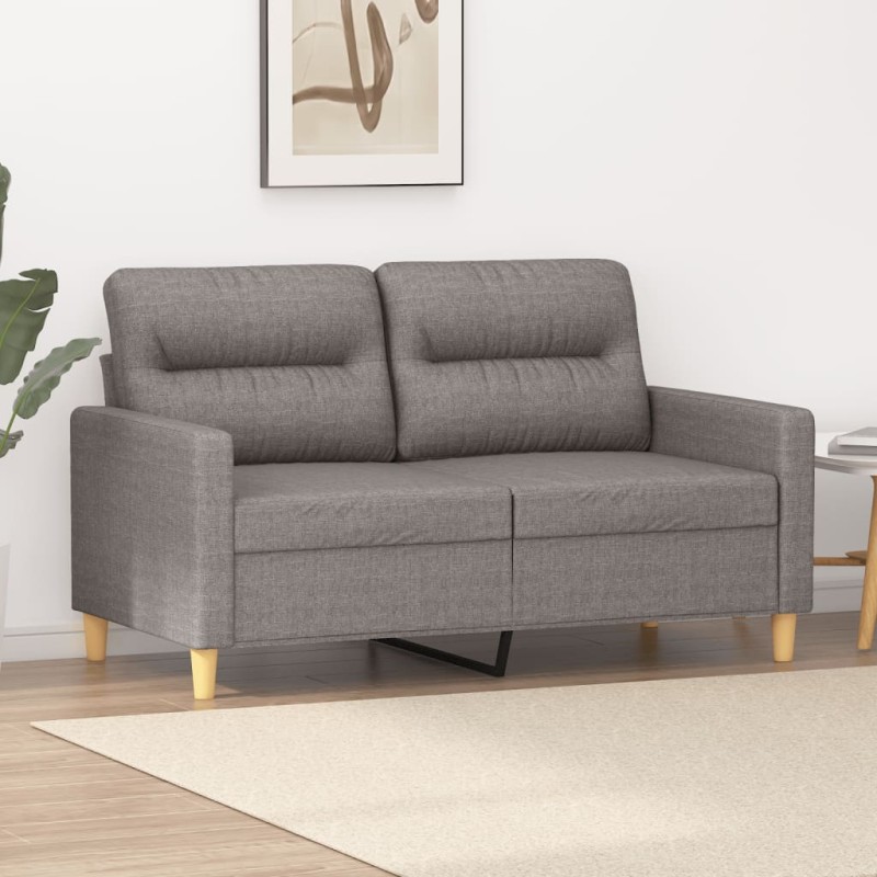 vidaXL Sofá de 2 plazas de tela gris taupé 120 cm vidaXL Sofá de 2 plazas de tela gris taupé 120 cm