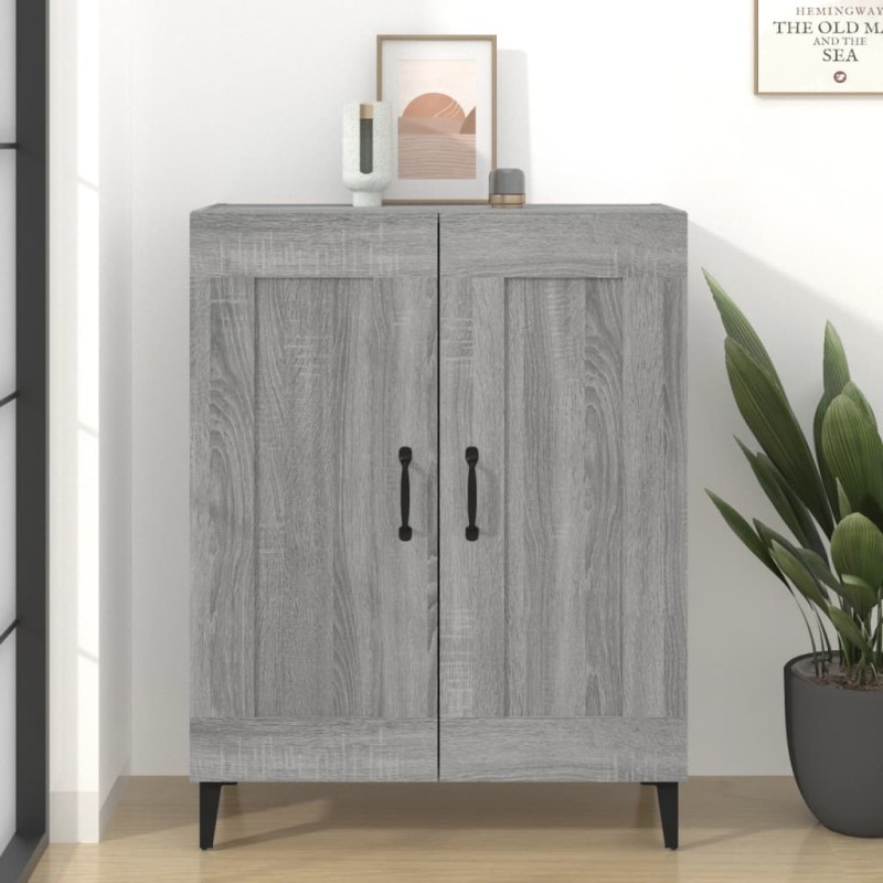 vidaXL Aparador de madera de ingeniería gris Sonoma 69,5x34x90 cm