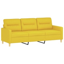 vidaXL Sofá de 3 plazas de tela amarillo claro 180 cm