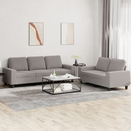 vidaXL Juego de sofás 2 piezas tela gris taupe