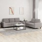 vidaXL Juego de sofás 2 piezas tela gris taupe vidaXL Juego de sofás 2 piezas tela gris taupe