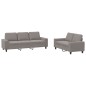 vidaXL Juego de sofás 2 piezas tela gris taupe vidaXL Juego de sofás 2 piezas tela gris taupe