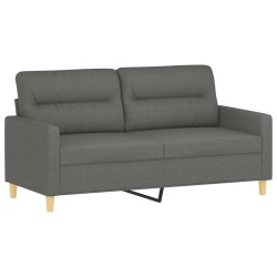 vidaXL Sofá de 2 plazas de tela gris oscuro 140 cm