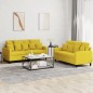 vidaXL Juego de sofás con cojines 2 piezas terciopelo amarillo vidaXL Juego de sofás con cojines 2 piezas terciopelo amarillo