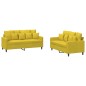 vidaXL Juego de sofás con cojines 2 piezas terciopelo amarillo vidaXL Juego de sofás con cojines 2 piezas terciopelo amarillo