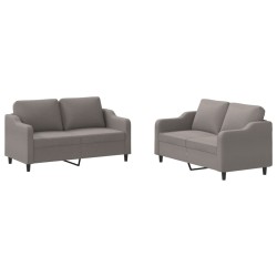 vidaXL Juego de sofás con cojines 2 piezas tela gris taupe