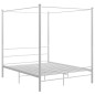 vidaXL Estructura de cama con dosel metal blanco 160x200 cm vidaXL Estructura de cama con dosel metal blanco 160x200 cm
