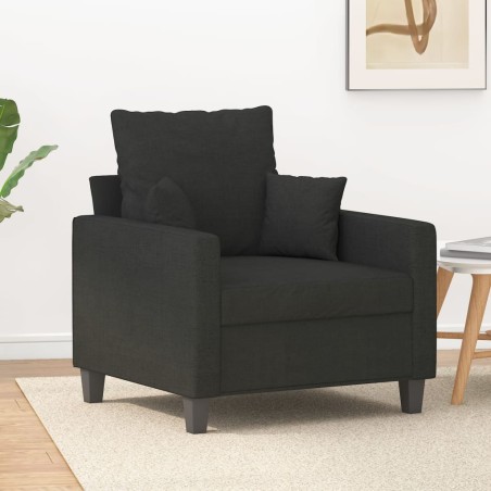 vidaXL Sillón de tela negro 60 cm