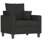 vidaXL Sillón de tela negro 60 cm vidaXL Sillón de tela negro 60 cm