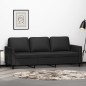 vidaXL Sofá de 3 plazas de cuero sintético negro 180 cm vidaXL Sofá de 3 plazas de cuero sintético negro 180 cm