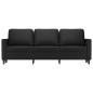 vidaXL Sofá de 3 plazas de cuero sintético negro 180 cm vidaXL Sofá de 3 plazas de cuero sintético negro 180 cm