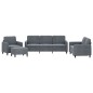 vidaXL Juego de sofás 4 piezas terciopelo gris oscuro vidaXL Juego de sofás 4 piezas terciopelo gris oscuro