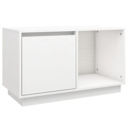 vidaXL Mueble para TV de madera maciza de pino blanco 74x35x44 cm