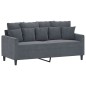 vidaXL Sofá de 2 plazas de terciopelo gris oscuro 140 cm vidaXL Sofá de 2 plazas de terciopelo gris oscuro 140 cm