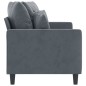 vidaXL Sofá de 2 plazas de terciopelo gris oscuro 140 cm vidaXL Sofá de 2 plazas de terciopelo gris oscuro 140 cm