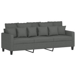 vidaXL Sofá de 3 plazas de tela gris oscuro 180 cm
