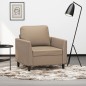vidaXL Sillón cuero sintético color capuchino 60 cm vidaXL Sillón cuero sintético color capuchino 60 cm