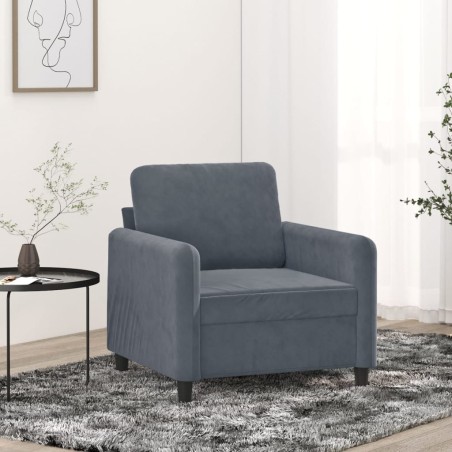 vidaXL Sillón de terciopelo gris oscuro 60 cm