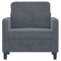 vidaXL Sillón de terciopelo gris oscuro 60 cm vidaXL Sillón de terciopelo gris oscuro 60 cm