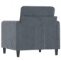 vidaXL Sillón de terciopelo gris oscuro 60 cm vidaXL Sillón de terciopelo gris oscuro 60 cm