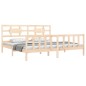 vidaXL Estructura de cama de matrimonio con cabecero madera maciza vidaXL Estructura de cama de matrimonio con cabecero madera maciza