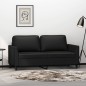 vidaXL Sofá de 2 plazas de cuero sintético negro 140 cm vidaXL Sofá de 2 plazas de cuero sintético negro 140 cm