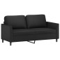 vidaXL Sofá de 2 plazas de cuero sintético negro 140 cm vidaXL Sofá de 2 plazas de cuero sintético negro 140 cm